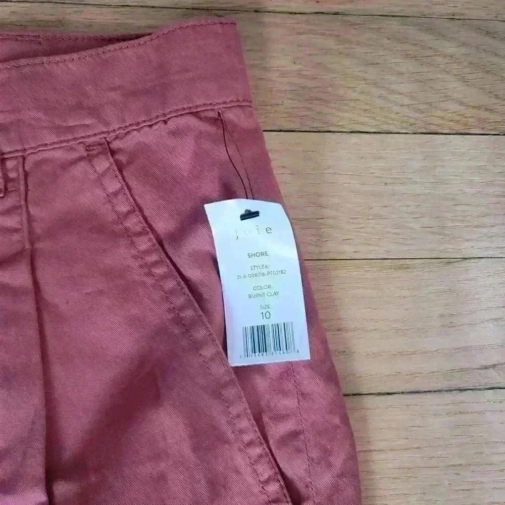 Joie Shore Cotton Burnt Clay Trouser Pants Size 10 - Picture 6 of 10